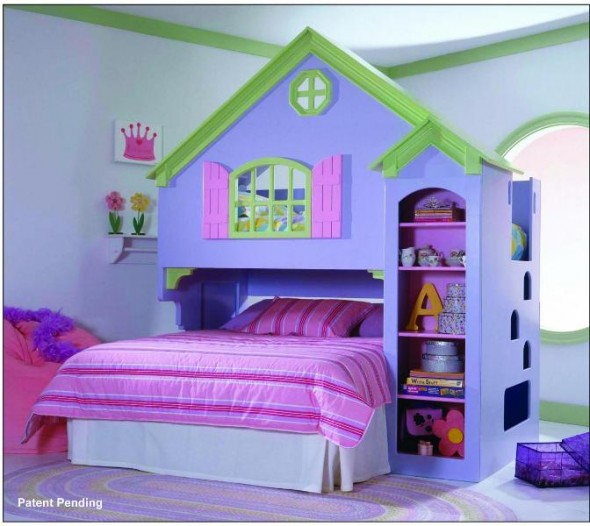 girly bunk beds with stairs