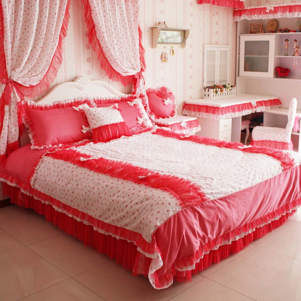 -bedding-sets-romantic-watermelon-red-4piece-set-lovely-comforter-bed ...
