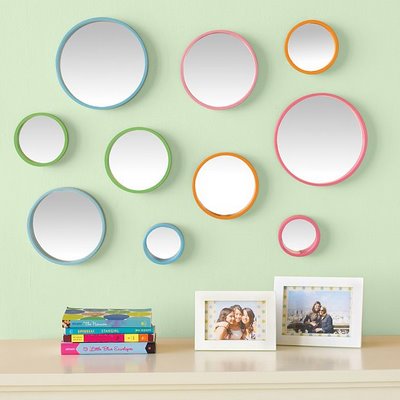 pb teen bubble dot mirror set