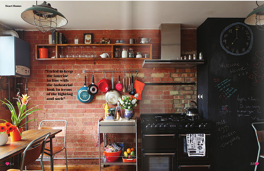 Adorable and Modern Kitchen with brick wall design