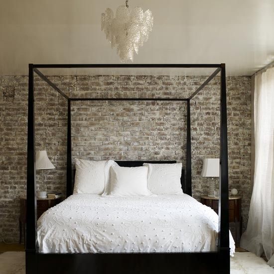 Minimalistic Brick Wall Bedroom Interior