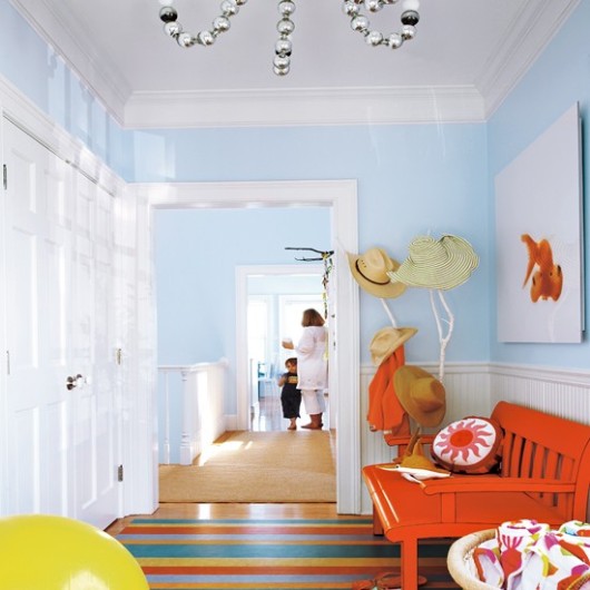 Colorful Beach House Inspired Hallway