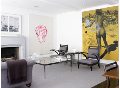 Creative Living Room with Oversized Artwork