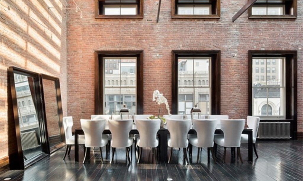 Dazzling Dining Room Designs with Brick Wall