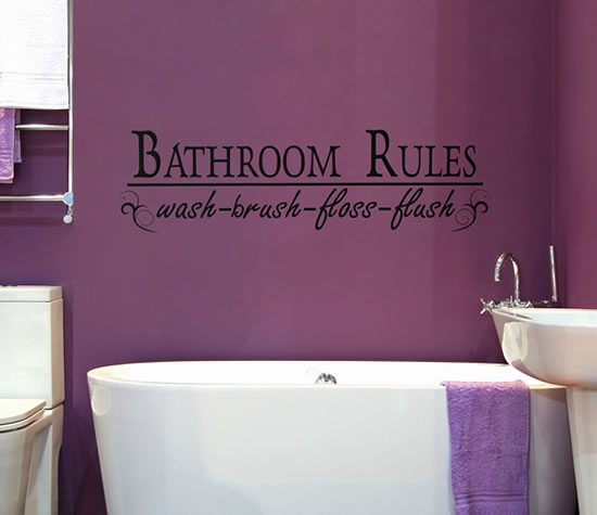 Cool Bathroom Rules Wall Sticker Design