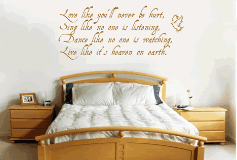 Bedroom wall quote via Vinyl Decal