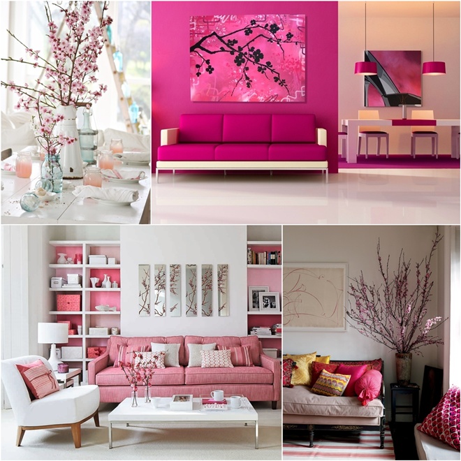 Interior Decor with Cherry Blossoms
