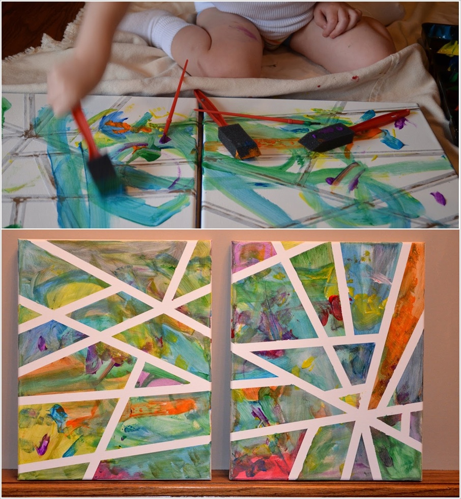 Abstract Art Done With Tape For Kids To Enjoy