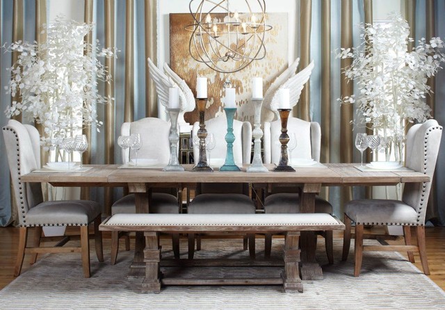 2.Classy White Dining Room Design