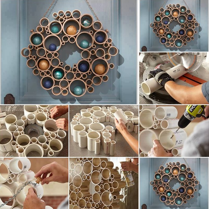 How About a DIY Holiday Wreath Made with PVC Pipes?