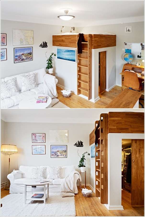 If a Walk-in-Closet is Your Dream Even in a Small Space then Loft Your Bed, Fulfill Your Dream