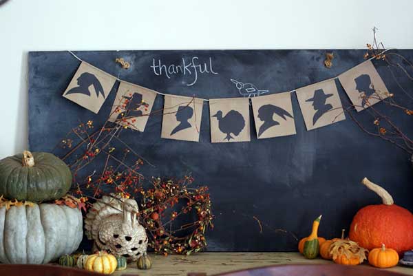 Thanksgiving silhouette banner