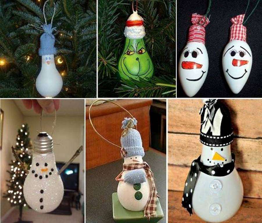 DIY-From Light Bulb to Super Creative Snowman Ornament