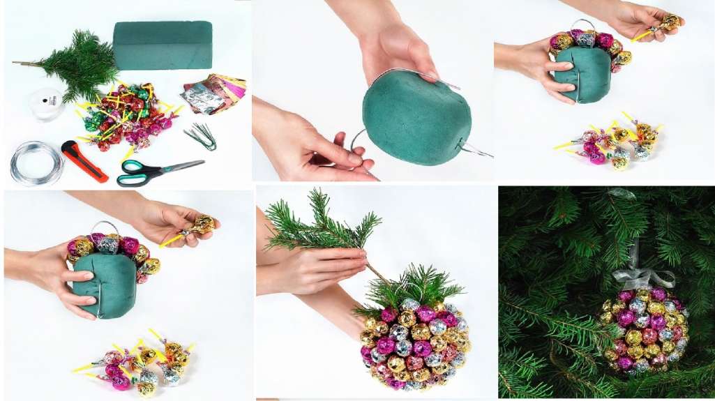 Handmade Christmas Chupa Chups Ball Decoration