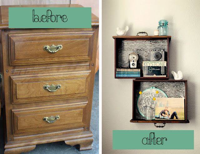 Transform Old Dresser Drawers Into Cool Decorative Shelves