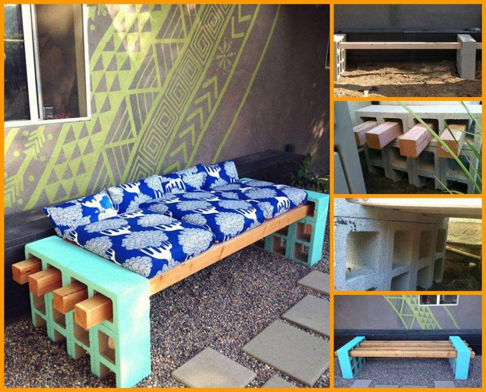 create your own cinder block bench