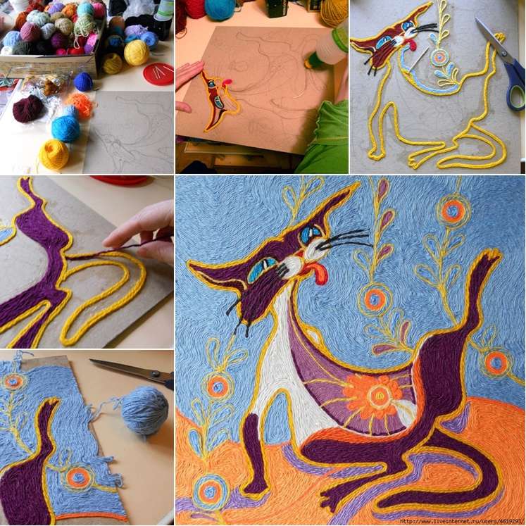 How Amazing and Unique is This Yarn Painting Idea