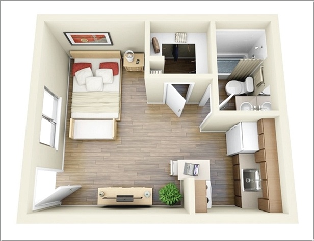 10 Ideas For One Bedroom Apartment Floor Plans