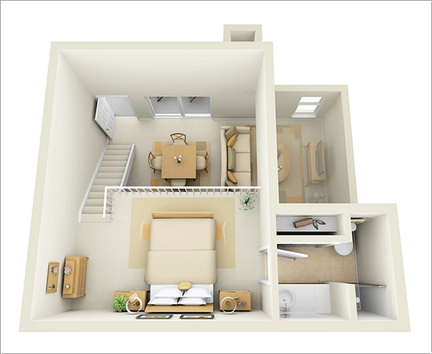 10 Ideas for One bedroom Apartment Floor Plans