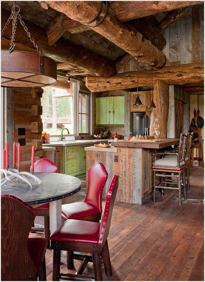 log cabin amazing interiors kitchen awestruck goods via