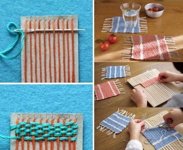 Weave These Amazing Coasters With Cardboard and Yarn