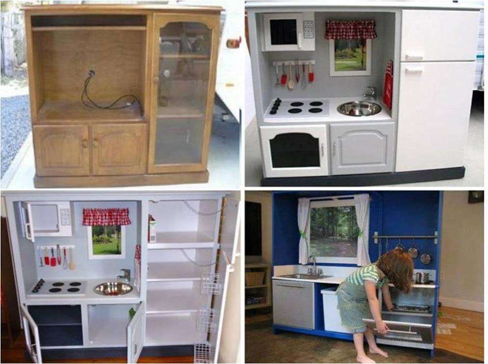 Diy Transform Old Tv Cabinet Into A Play Kitchen