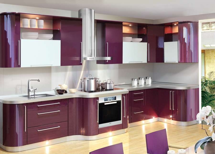 kitchen purple colors different designs