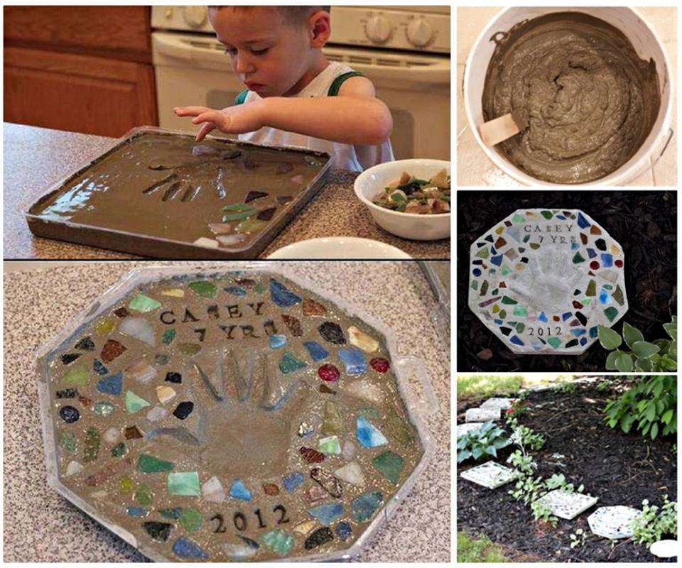 DIY- Memory Keepsake Cement Stepping Stones!