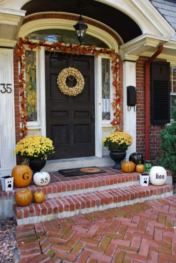 Fall Halloween Front Door