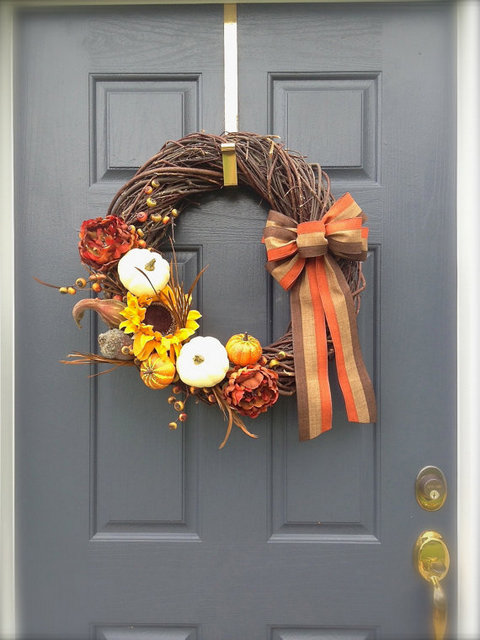 Thanksgiving pumpkin wreath