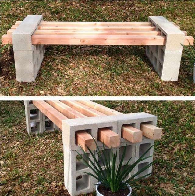 Cinder Block Outdoor bench