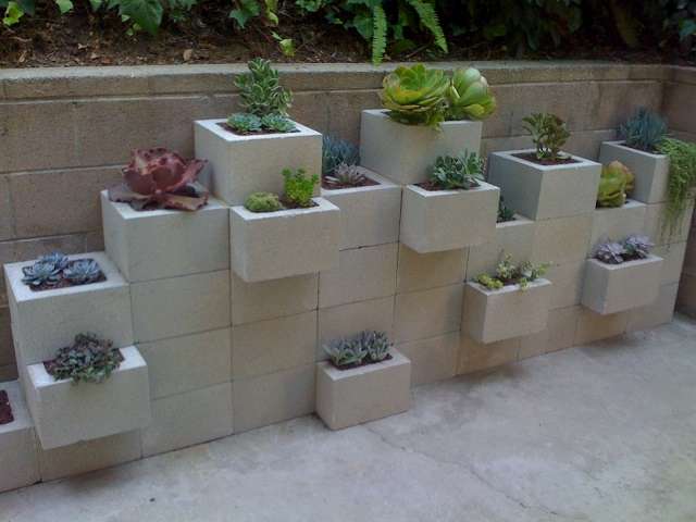 Concrete Block Planters