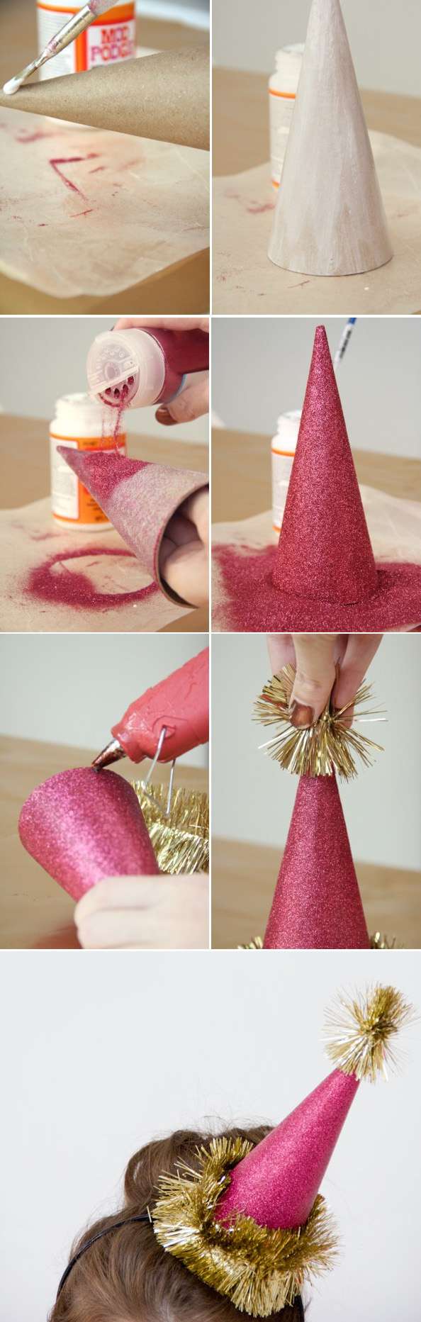 Make Your Own Glitter Party Hats