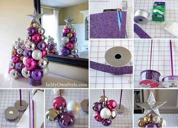 Tabletop Knitting Needle Ornament Tree