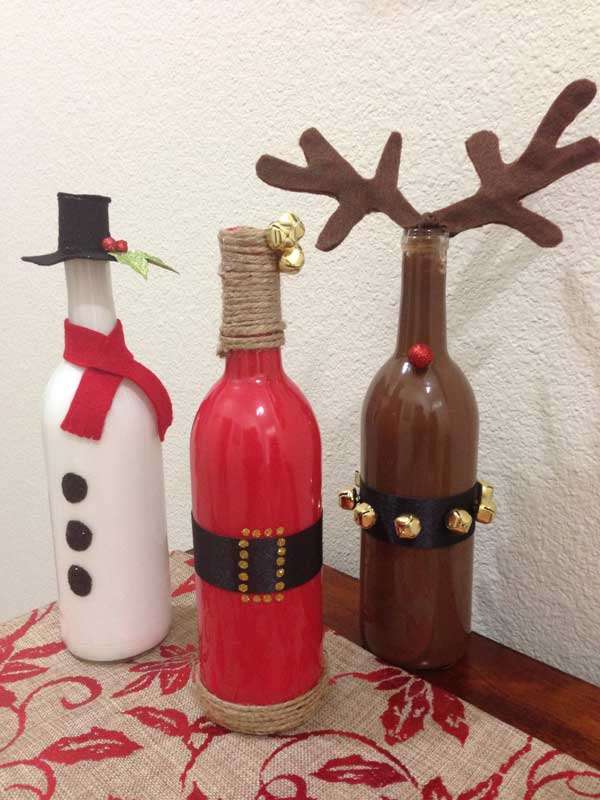 Wine Bottles Christmas Decoration