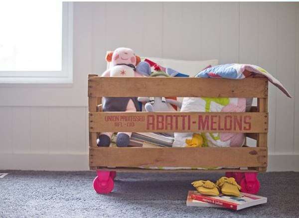 Old Pallet as Toy Storage