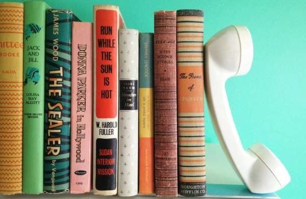 Old Telephone as Bookholder