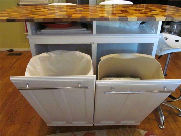 Install a recycling bin in your kitchen island