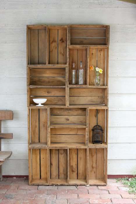 Kitchen pantry from Old wood Fruit Basckets