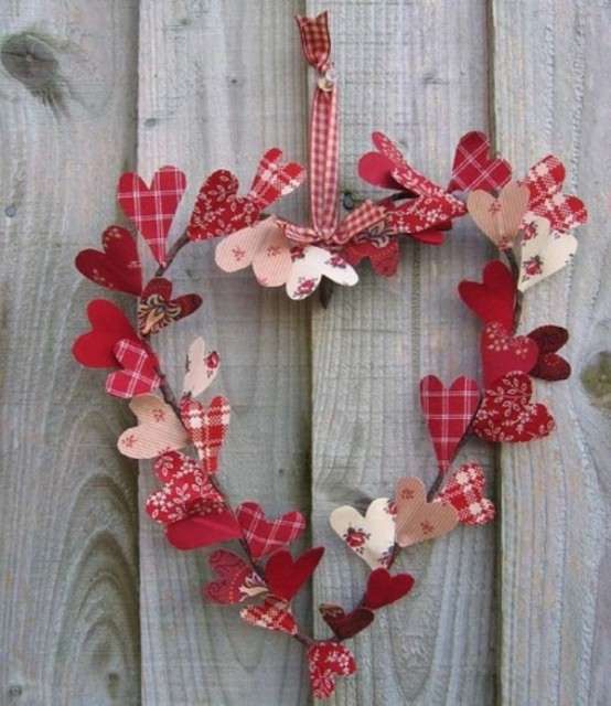Patchwork Hearts Valentine's Wreath