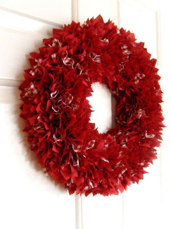 Red Ruffled Valentine's Wreath