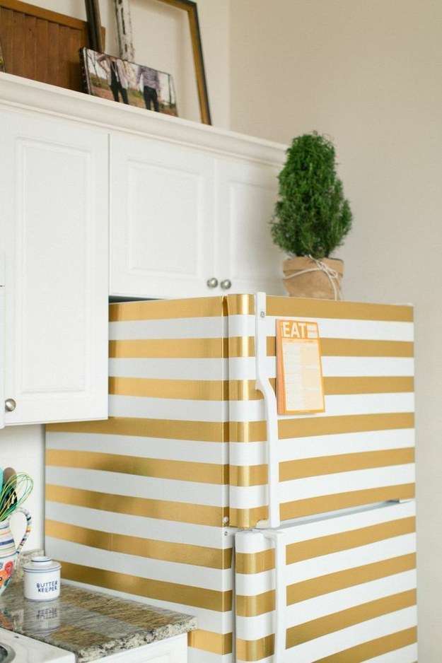 Decorate your fridge with washi tape or spray paint.