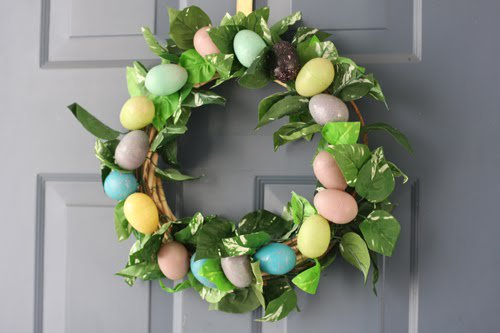 Pastel Eggs Easter Wreath