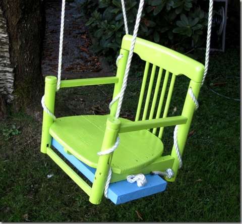 outdoor swing from an old chair