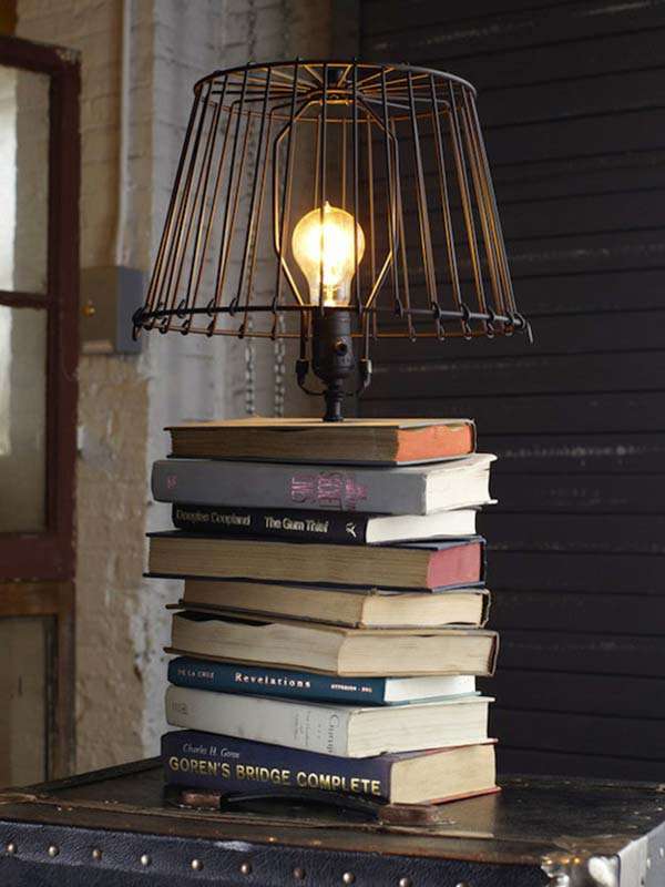 Books Used as a Lamp Base