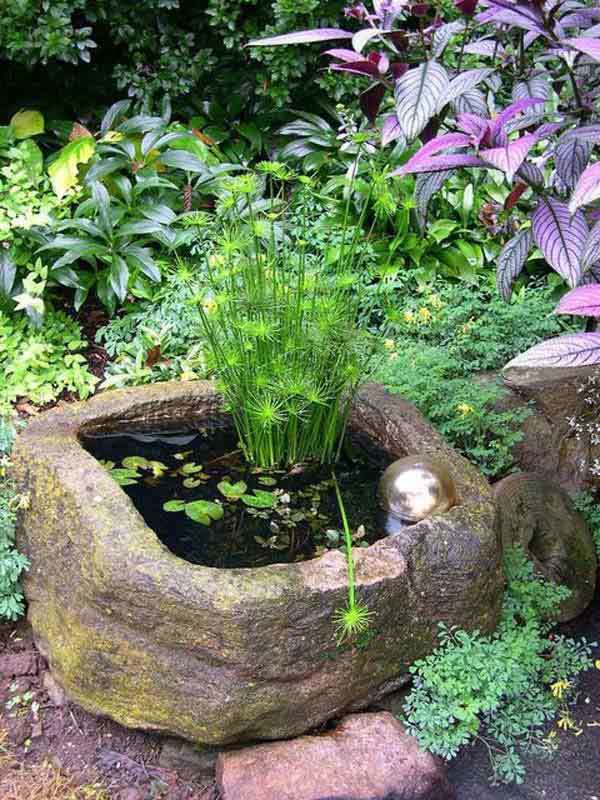 Natural stone mini pond