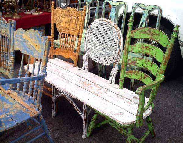 Old chair to awesome outdoor bench