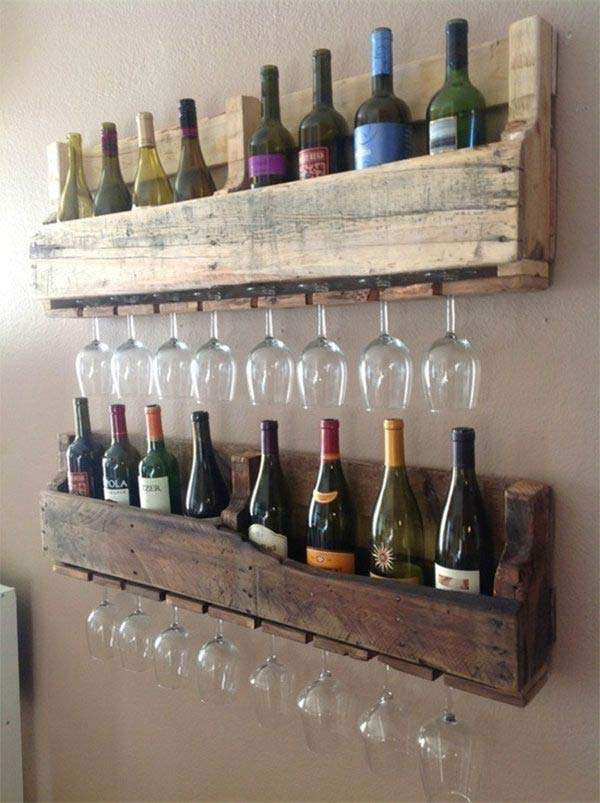 Recycle Pallet to Wine Rack