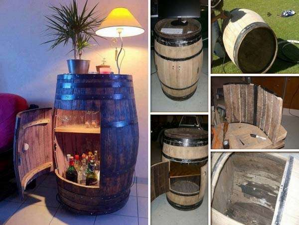 Recycled Wine Barrel Bar