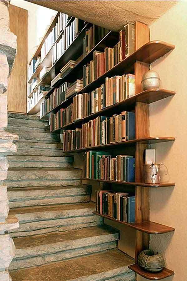 Staircase Side Bookshelves